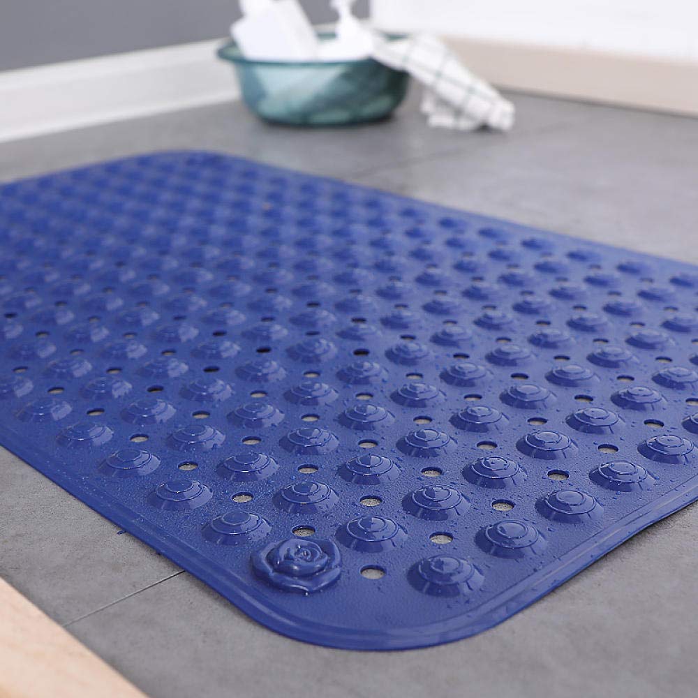 Antypoślizgowa antypoślizgowa mata pod prysznic kwadrant trwała PCW efekt bąbelkowy antybakteryjny mocny uchwyt 80 cm x 80 cm (niebieski)