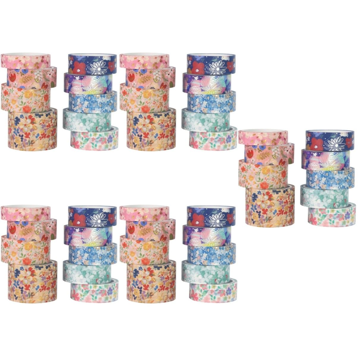 STOBOK 45rouleaux Rubans Washi Décoratifs Fleurs De Bandes Adhésives Pour Scrapbooking Et Pour Art Et Artisanat Adhésif Facile à Utiliser