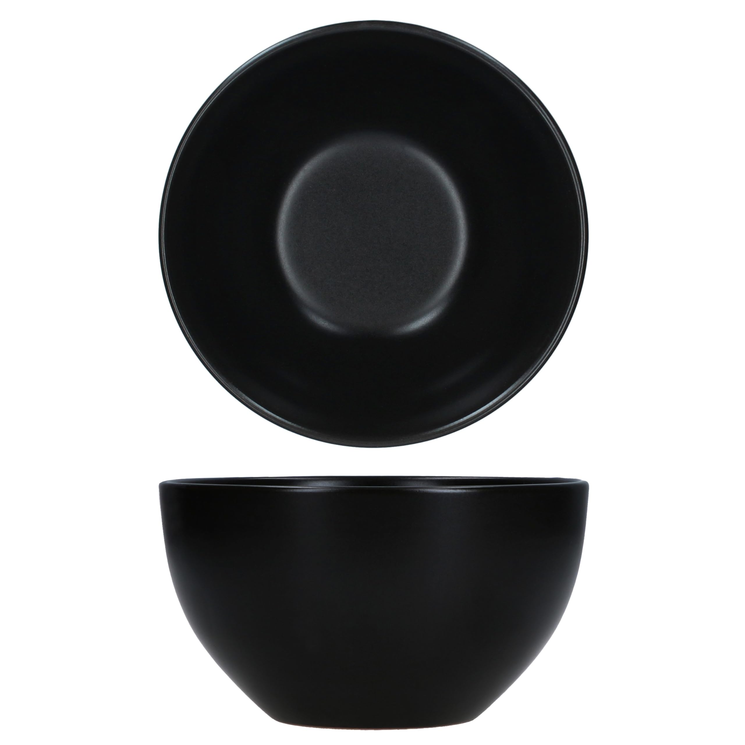 MamboCat Panther - Lot de 6 bols en faïence mat - 14,2 cm - Noir - 450 ml - Pour 6 personnes - Pour salade, soupe, céréales, chips, etc. - Vaisselle pour petit-déjeuner, déjeuner et dîner