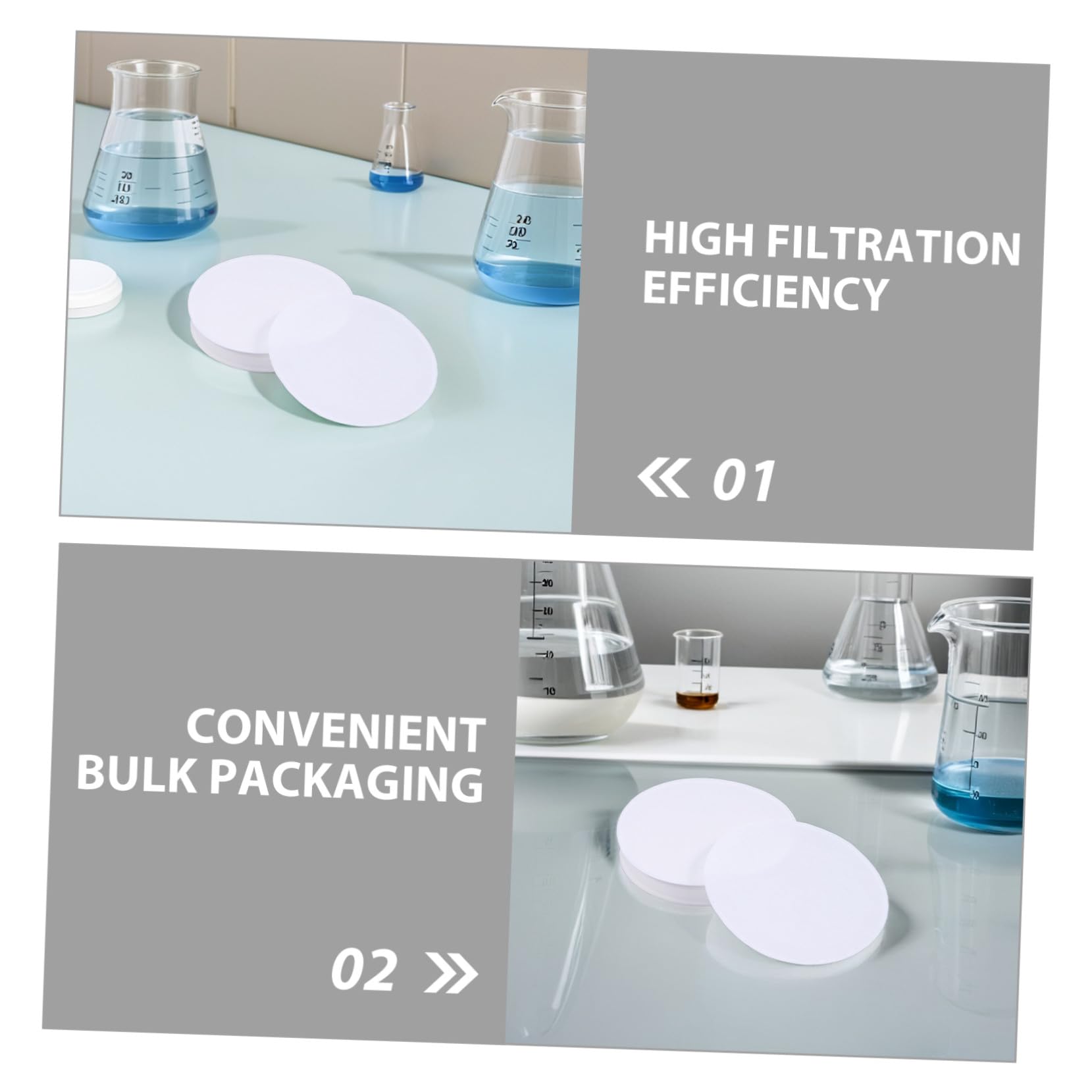 ABOOFAN 500 Stck. Qualitatives Filterpapier Mittlerer Geschwindigkeit Chemielabor Filterpapier Chemie Weiß