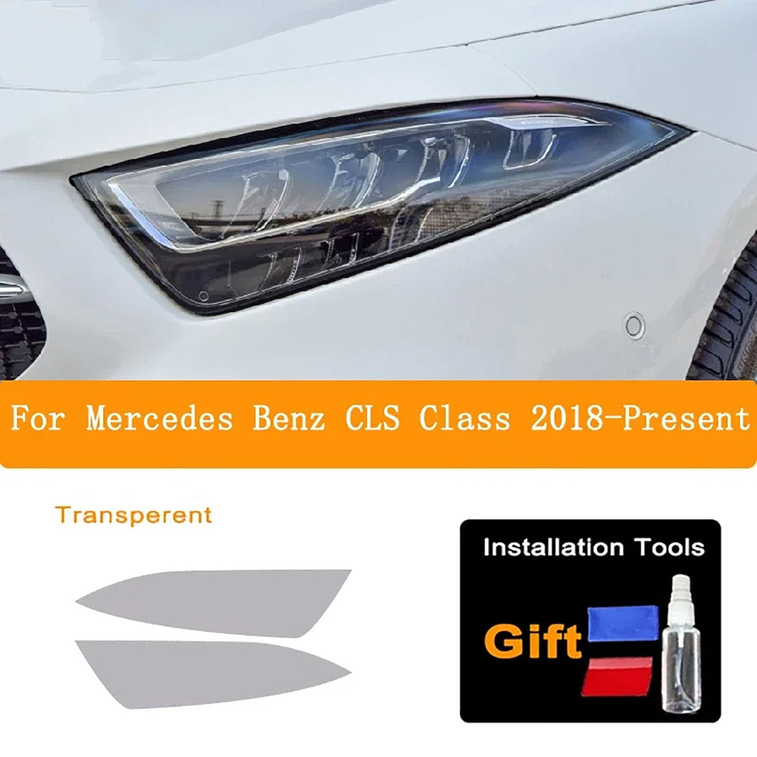 Autoscheinwerfer Schutzfolie für Mercedes Benz CLS Class W218 C257 AMG,Autoscheinwerfer-Schutzfolie Anti-Kratz-Folie TPU-Aufkleber Zubehör,transparent