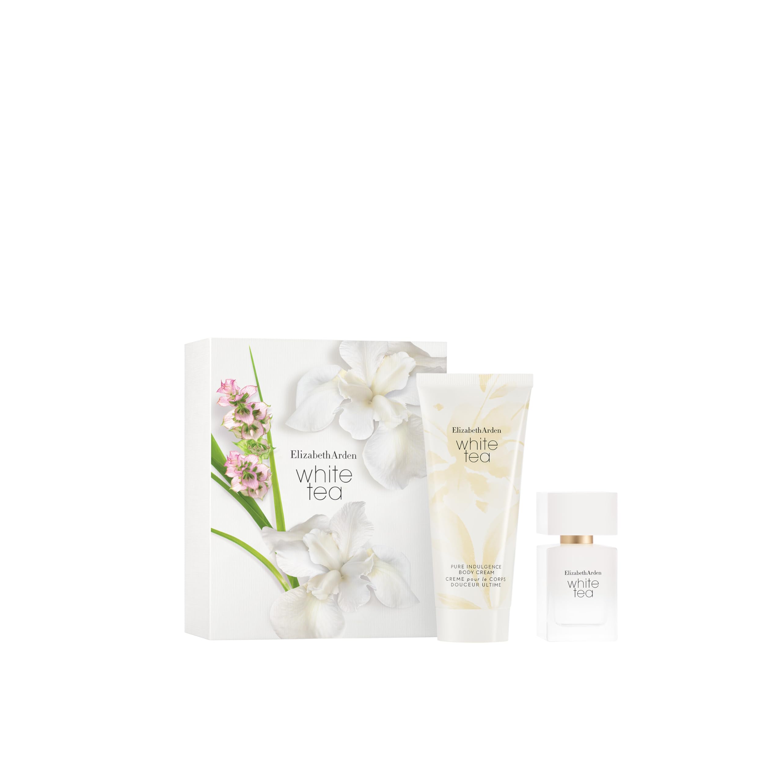Elizabeth Arden - Coffret White Tea 2 Pièces - Parfum Femme Floral Boisé Musqué - Eau de Toilette et Crème Corps Hydratante au Beurre de Karité - Senteur Durable pour une Peau Douce