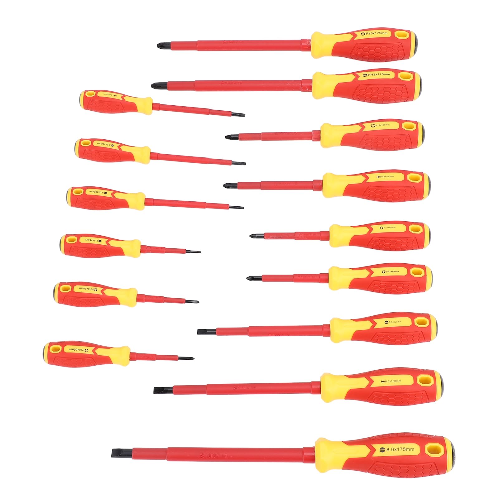 Set di 15 cacciaviti per elettricista 1000 V, set di cacciaviti elettrici professionali isolati per veicolo