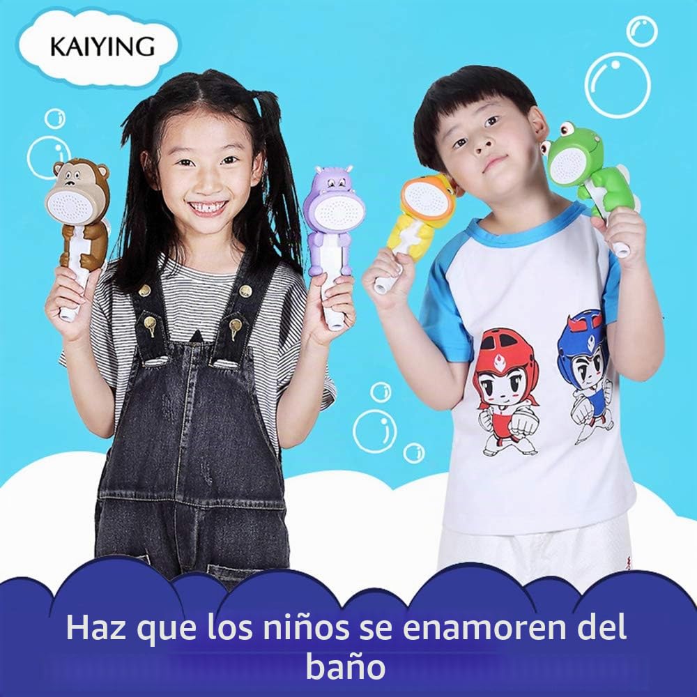 KAIYING Hipótamo de ducha infantil, cabezal de ducha de mano para niños pequeños, cabezal de ducha para bebés, accesorios de baño, cabezal de ducha infantil con manguera y válvula de desviación