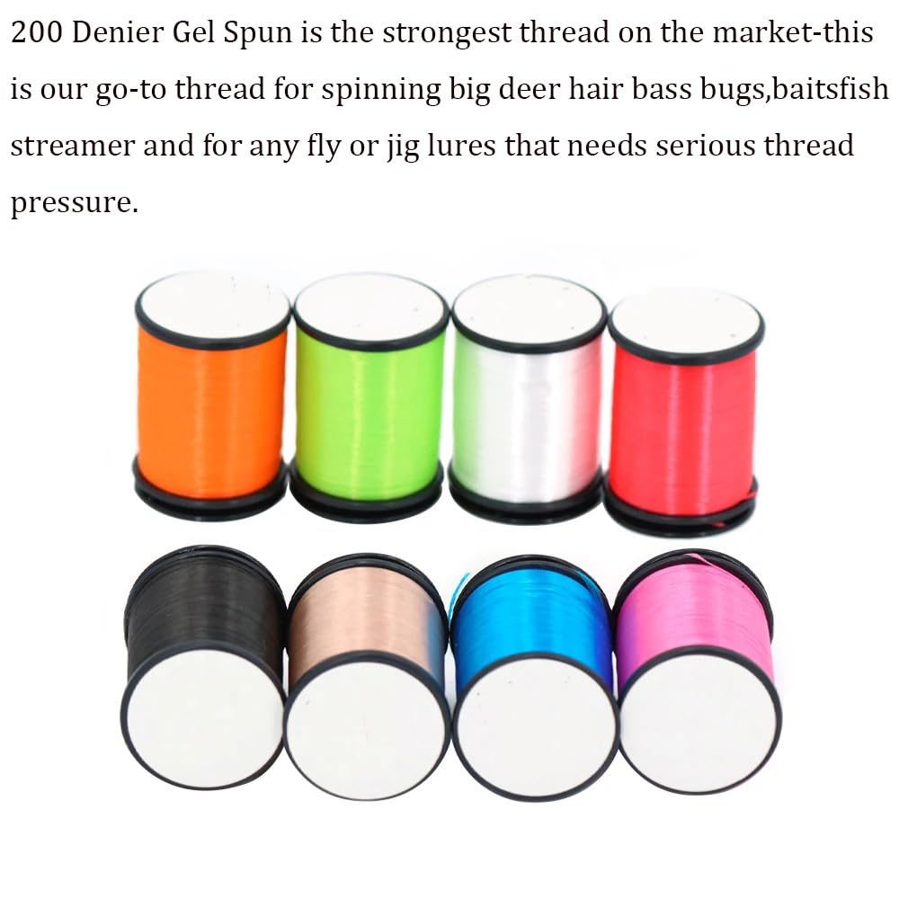 3-Piece 3Colors 200D100Yard High-Strength G.S.P Polyethylene Fly Tying Thread - Suitable for Nymphs Dry/Wet Flies Jig Lures & Saltwater Fishing Lures Fly Tying Material
