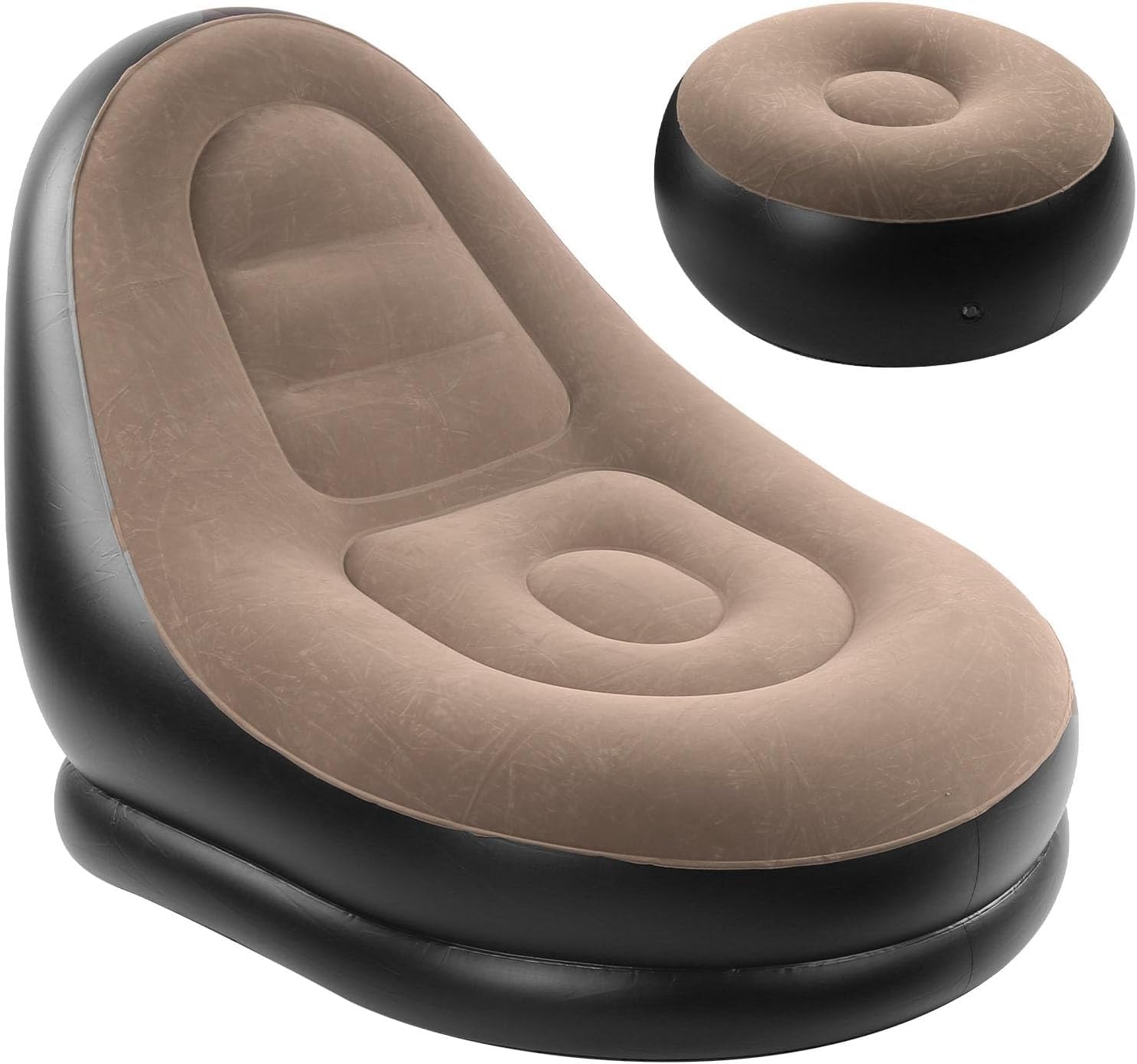 Drumstone (𝗦𝗽𝗲𝗰𝗶𝗮𝗹 𝟱 𝗬𝗲𝗮𝗿𝘀 𝗪𝗮𝗿𝗿𝗮𝗻𝘁𝘆 Inflatable Couch with Footstool, Portable Inflatable Sofa for Camping, Outdoor, Travel & Home Use, Quick Inflate Recliner Lounge Chair-image-26