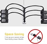 DEWENWILS paquet de 10 1 Cordon d'extension de pied, 16 AWG SJTW Câble d'alimentation résistant aux intempéries pour usage intérieur, 3 Prises de courant à la terre, NEMA 5-15P à NEMA 5-15R, Noël, Noir, UL Inscrit