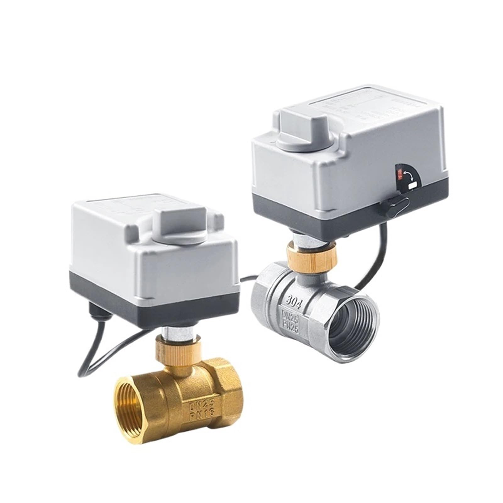 KKCZOFMJ Motorized Ball Valve With Manual Switch Brass/Stainless steel 3-Wire 2-control AC220V 2-Way Electric Ball Valves(BRASS-AC220V-CR02,DN20)