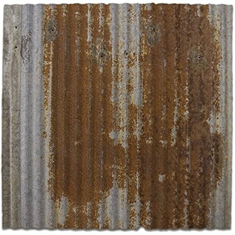 Upcycled 2'x2' Dakota Barn Tin Ceiling Tile - Majority Rust - Works with Standard Drop Grid Cover