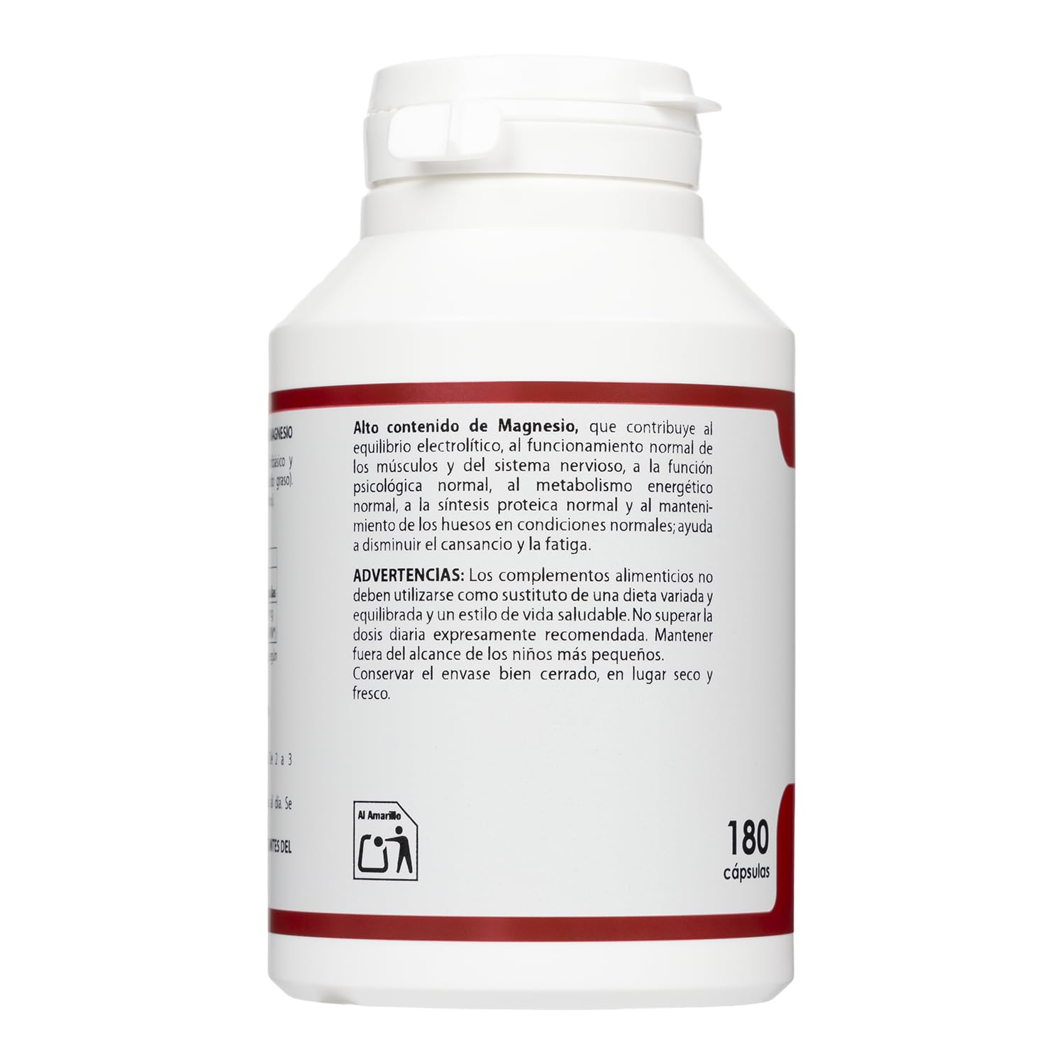 Holomega Citrato de Magnesio – 180 Cápsulas | Magnesio de Alta Absorción | Energía, Cansancio y Función Muscular | Sistema Nervioso y Equilibrio Electrolítico | Equisalud