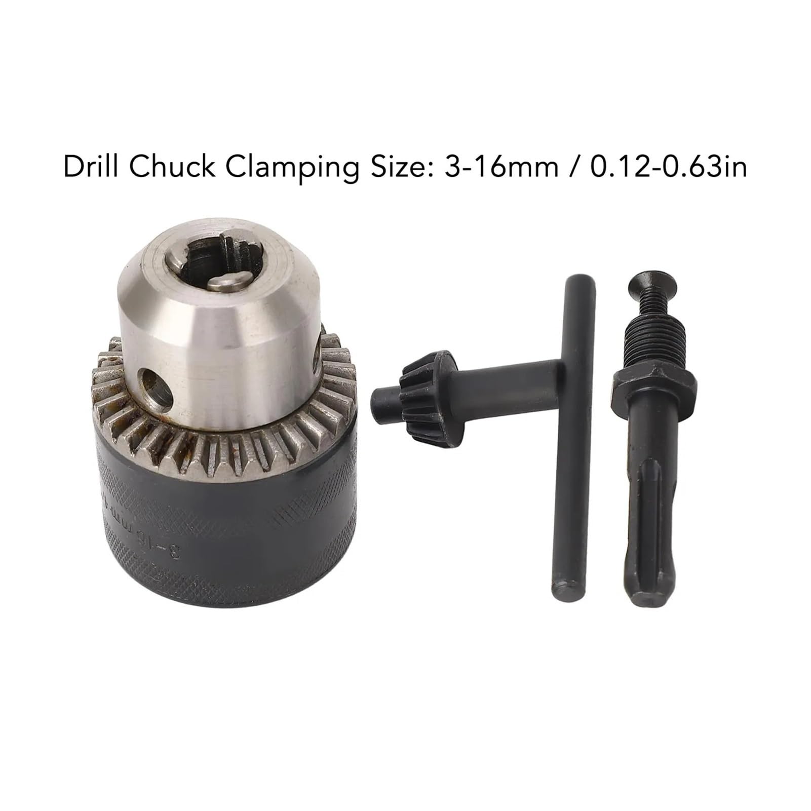 mandrino a chiave Kit adattatore for mandrino autoserrante con chiave da 3-16 mm Filettatura 1/2-20UNF 3 ganasce for trapani elettrici con avvitatore a percussione