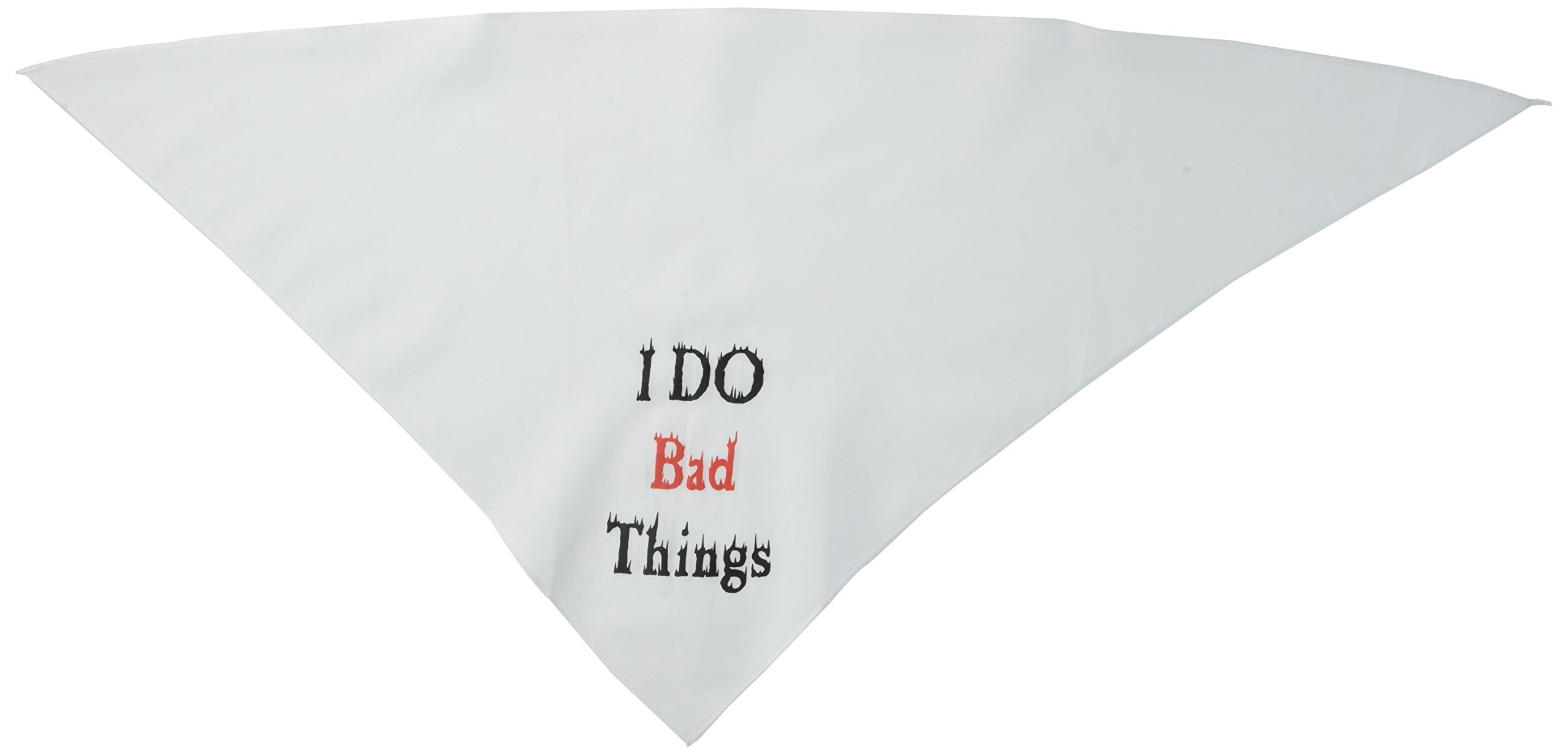 Mirage I Do Bad Things Screen Print Bandana for Pets, Large, White