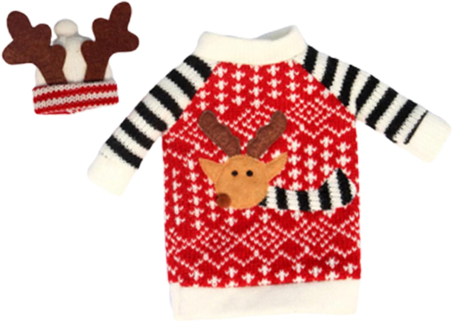 Wine Bottle Hat Sweater Set 2pcs Christmas Bottle Decorations for Home Party