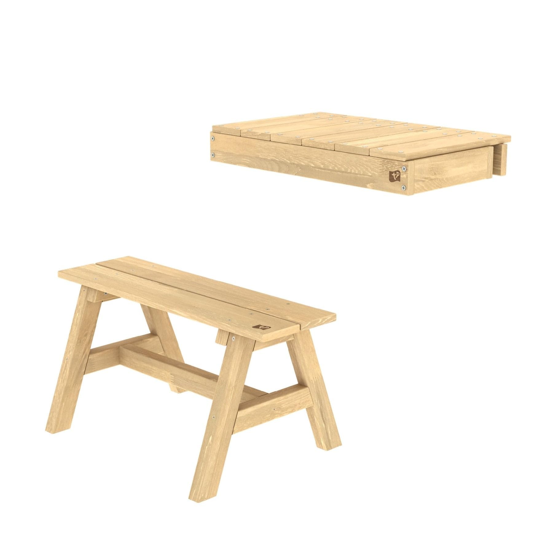 TP Toys Table & Bench Cottage Playhouse Accessory - Table & Bench Playhouse Accessory. Perfect For Arts And Crafts, Made From FSC Certified Wood, Wooden Playhouse - Suitable For 3+ Years.