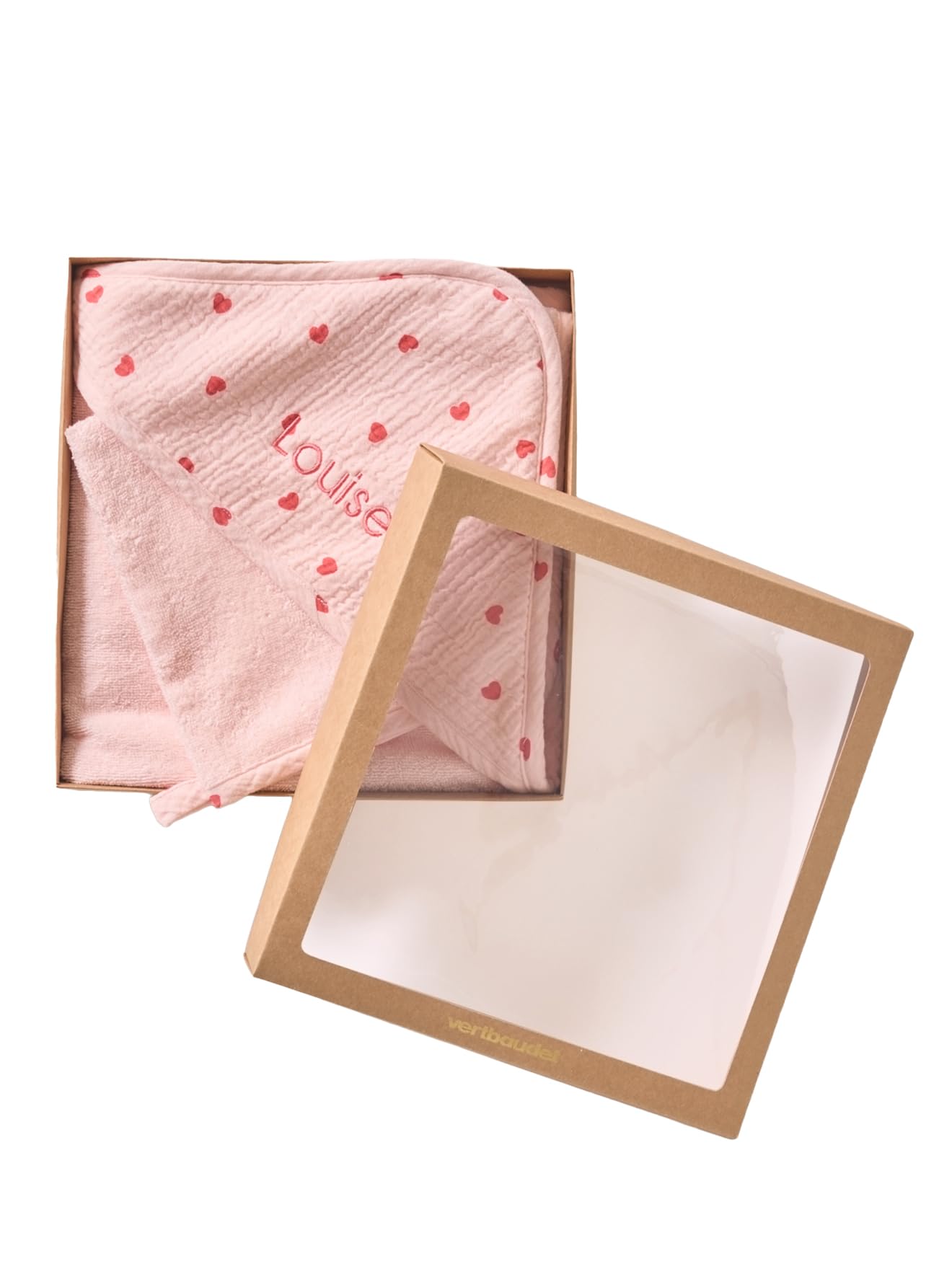 VERTBAUDET Cape de bain MON COEUR gant de toilette