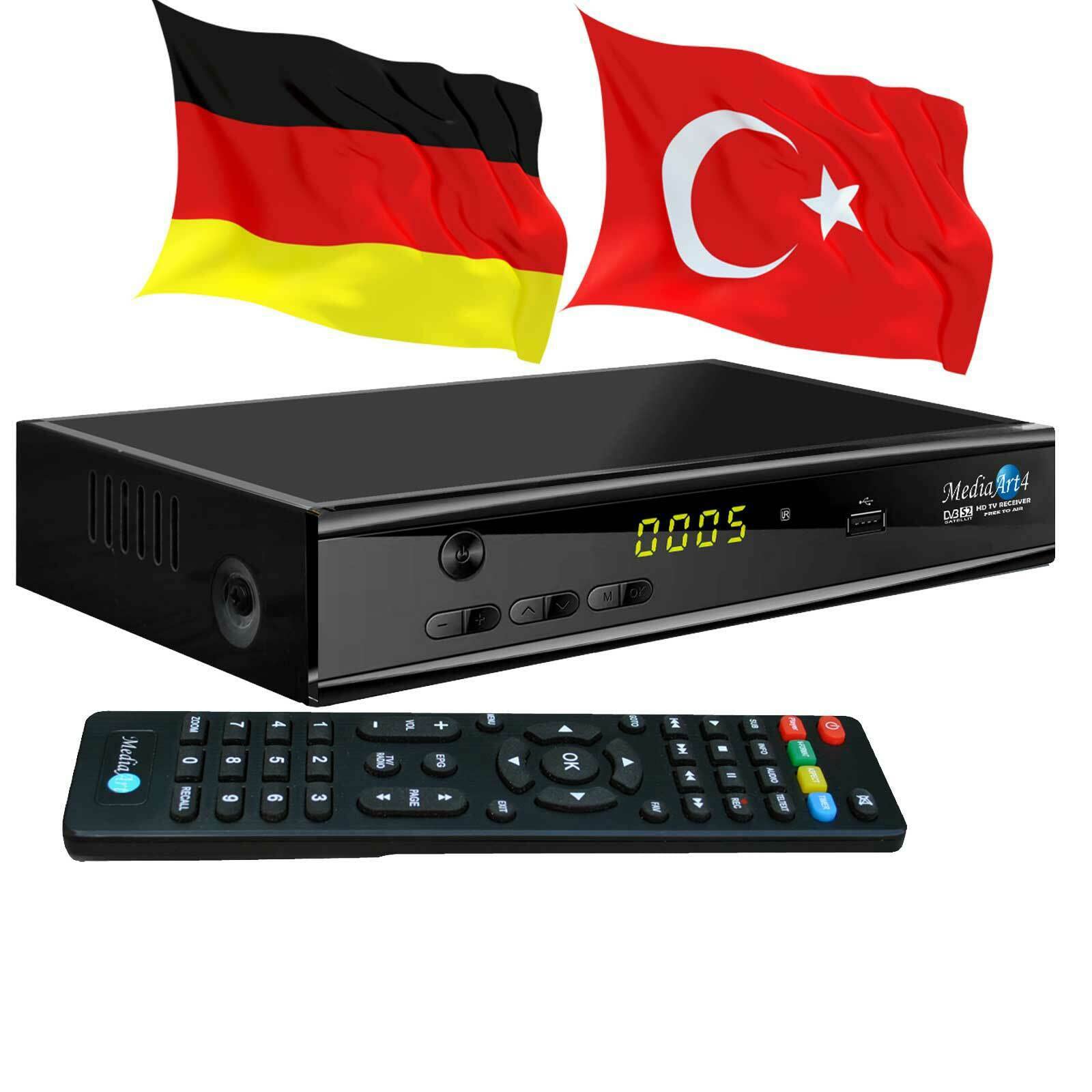 Türkische TV Sat Receiver MEDIAART- 4 Full HD Astra + Türksat programmiert USB