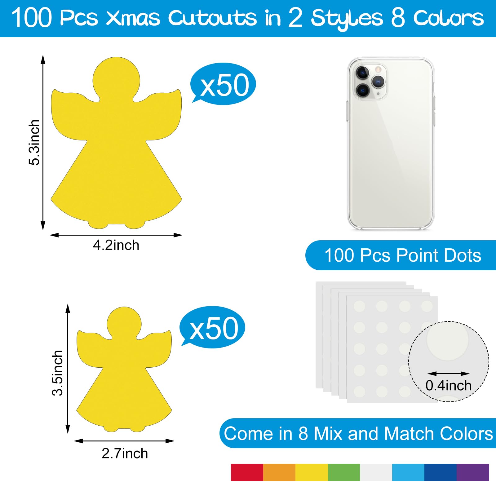 Harloon 100 Pcs Paper Cutout 5.5\" 3.5\" Classroom Bulletin Board Accents...