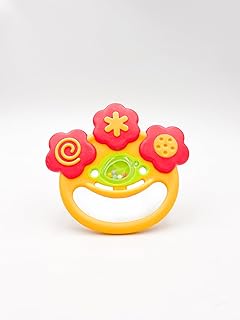 BaBeloved Smiling Face Infant Baby Teether Rattle Learning Development Chewing Toy Ages 3 Months+