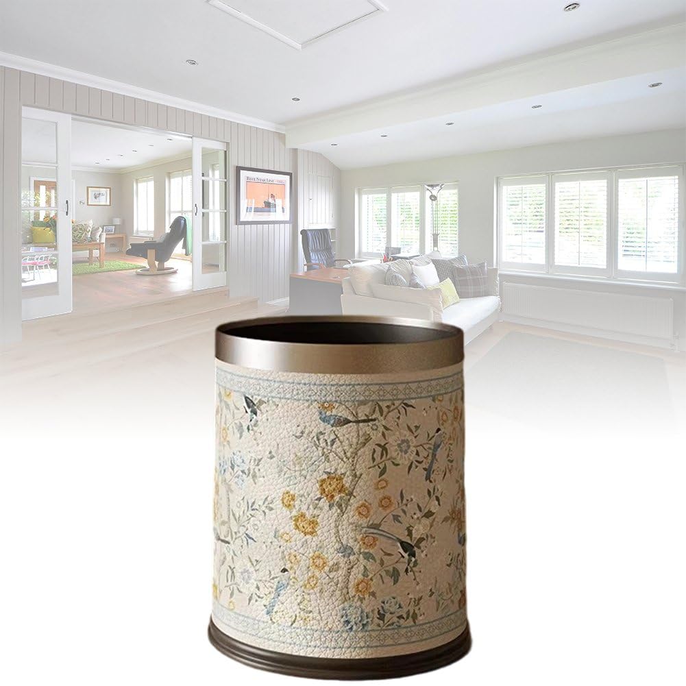Poubelle en Cuir Vintage pour Maison, Le Salon, Le Seau Sanitaire Antique De Luxe, Chambre À Coucher