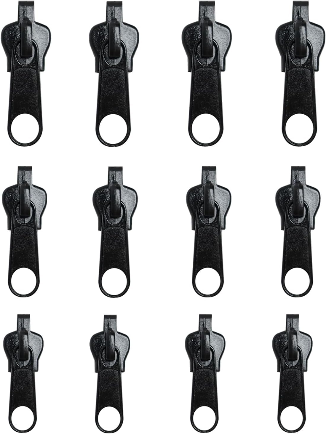 Yjemle Black 12Pcs Fix Zip Puller,Zip Slider Repair Instant Kit,Fix Zipper Removable Rescue Replacement Pack,Instant Zipper Set,For Sewing Clothes,Jacket,Jacket Backpacks,Zipper Repair Kit Fasteners,Zippers