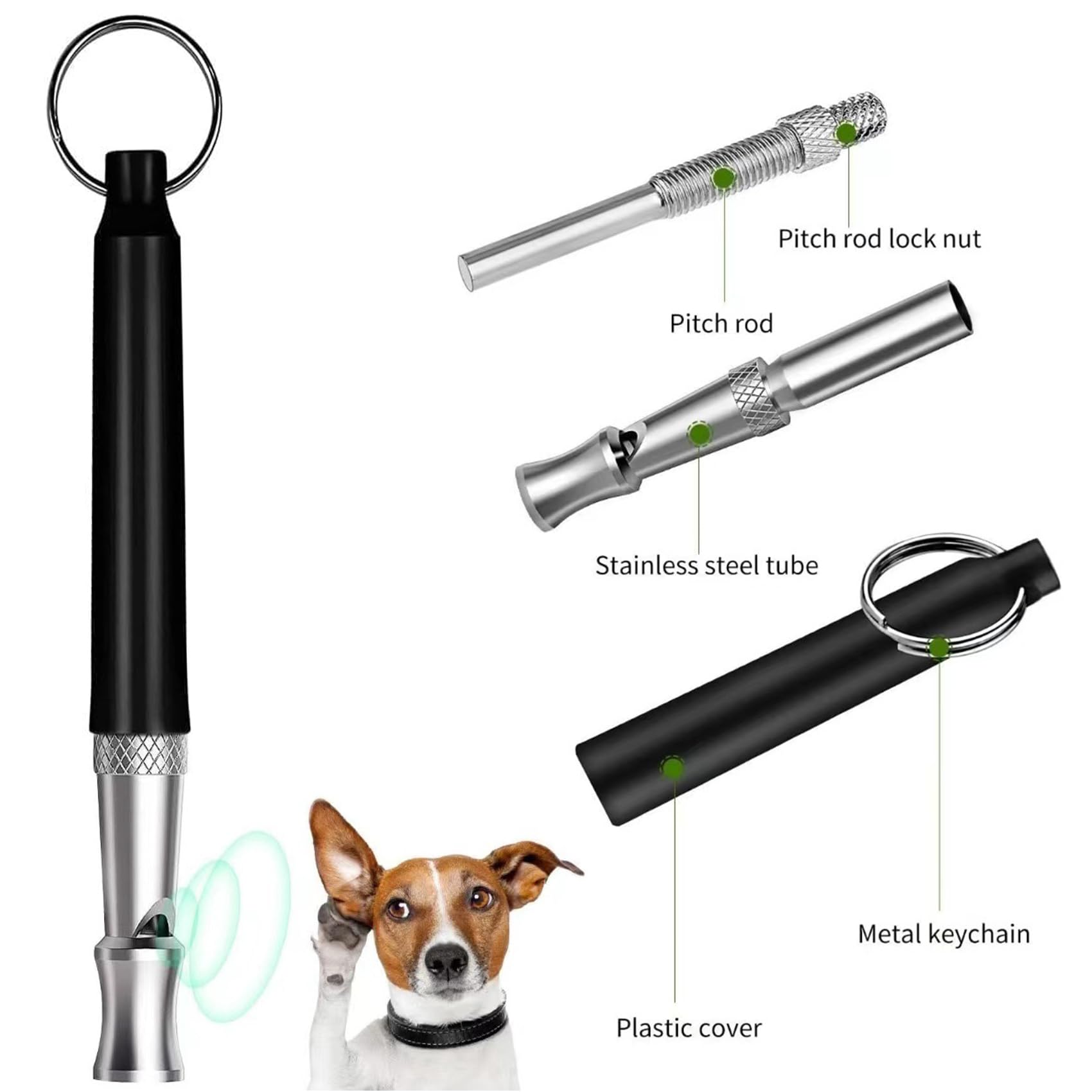 Sifflet Chien, Clicker pour Chien, Sifflet et clicker pour Dressage de Chiens, Sifflet Chien avec LanièRe, Kit De Dressage pour Animaux De Compagnie