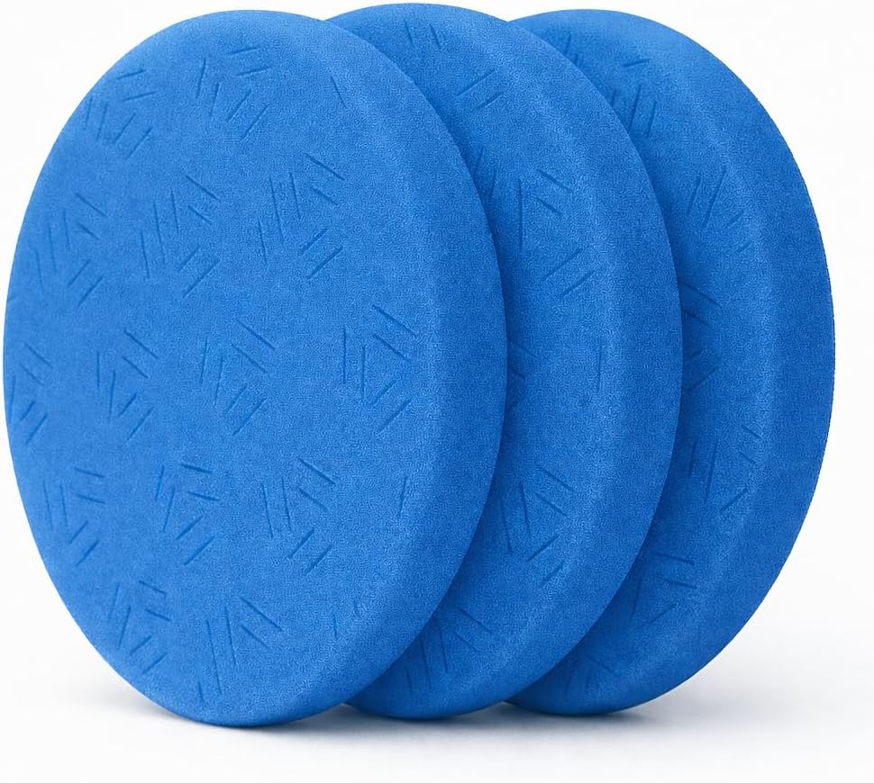 6 Inch Blue Finishing Buffing Pads, 3 Pcs Foam Pads for 150mm Backing Plate, Finishing Pads for Car Buffer Polisher – Polishing, Waxing Pads for RO/DA/GA Car Polisher
