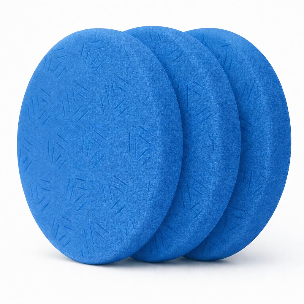 6 Inch Blue Finishing Buffing Pads, 3 Pcs Foam Pads for 150mm Backing Plate, Finishing Pads for Car Buffer Polisher – Polishing, Waxing Pads for RO/DA/GA Car Polisher
