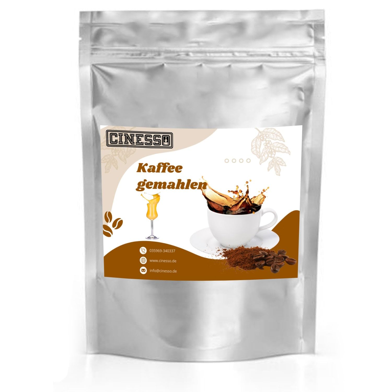 Cinesso Kaffee gemahlen Kaffeepulver, alkoholischem Geschmack, Röstkaffee mit Aromen, für jeden Tag, Besondere Kaffeespezialitäten, Kaffeegenuss zu Hause (10 Kg, Eierlikör)