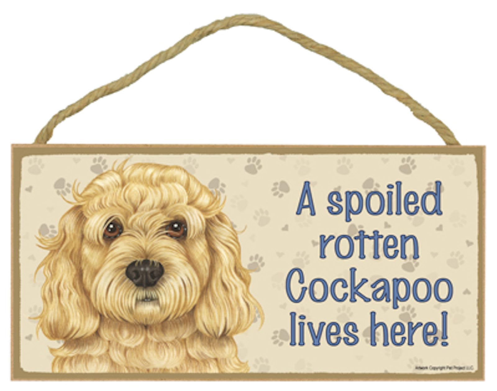 Signs Plaques A Spoiled Rotten Cockapoo lives here! Dog Sign Cute Plaque House Decor