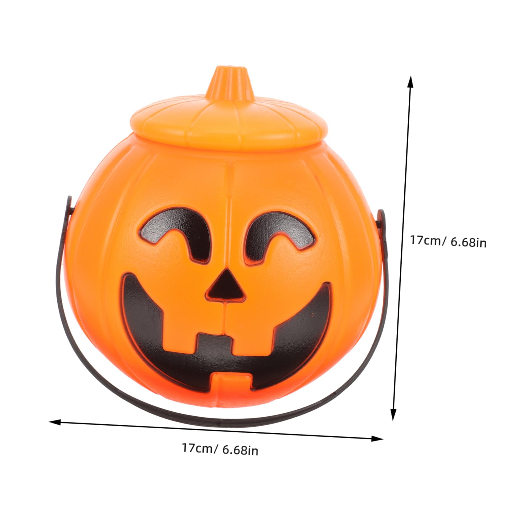HEMOTON Halloween Pumpkin Candy Bucket for Portable Trick Treat Container with Handle Decorative Snack Holder for Halloween Parties Birthdays and Celebrations