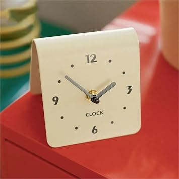Wall Clock Simple Art Silent Tabletop Clock Minimalist Bedside Table Exquisite Desk(Black-L)