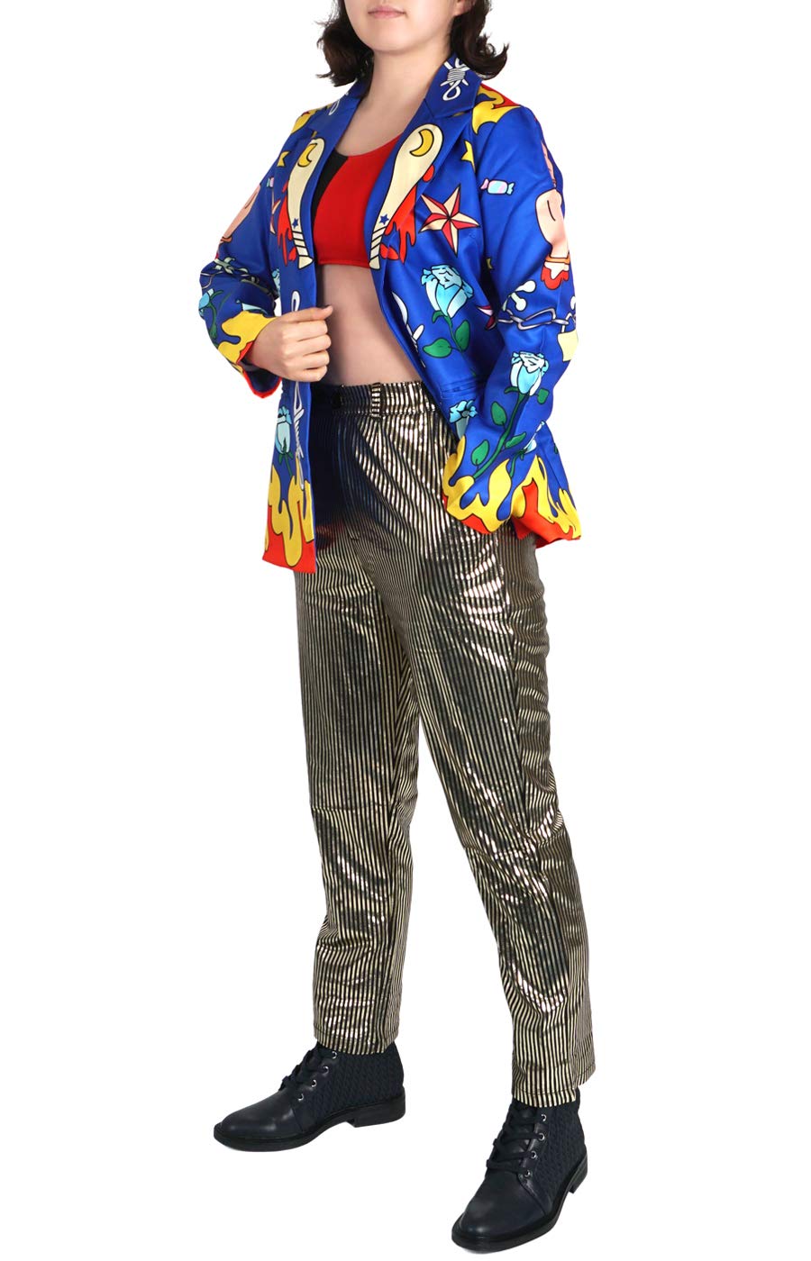 Costume de cosplay de Harley avec veste, pantalon et haut | Taille : S
