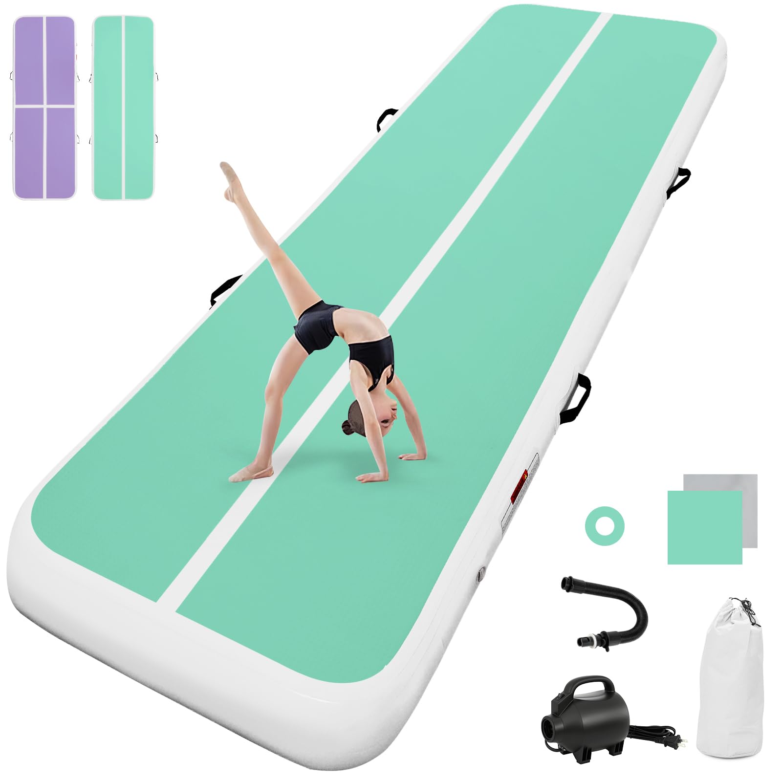 colchoneta gimnasia artistica 10cm/20cm gruesa 3/4M/5M/6M/7M/8M/9M/10M/11M/12M tumbling gimnasia colchoneta Inflable Tumbling Mat Estera de Yoga Taekwondo con Bomba eléctrica — view 24