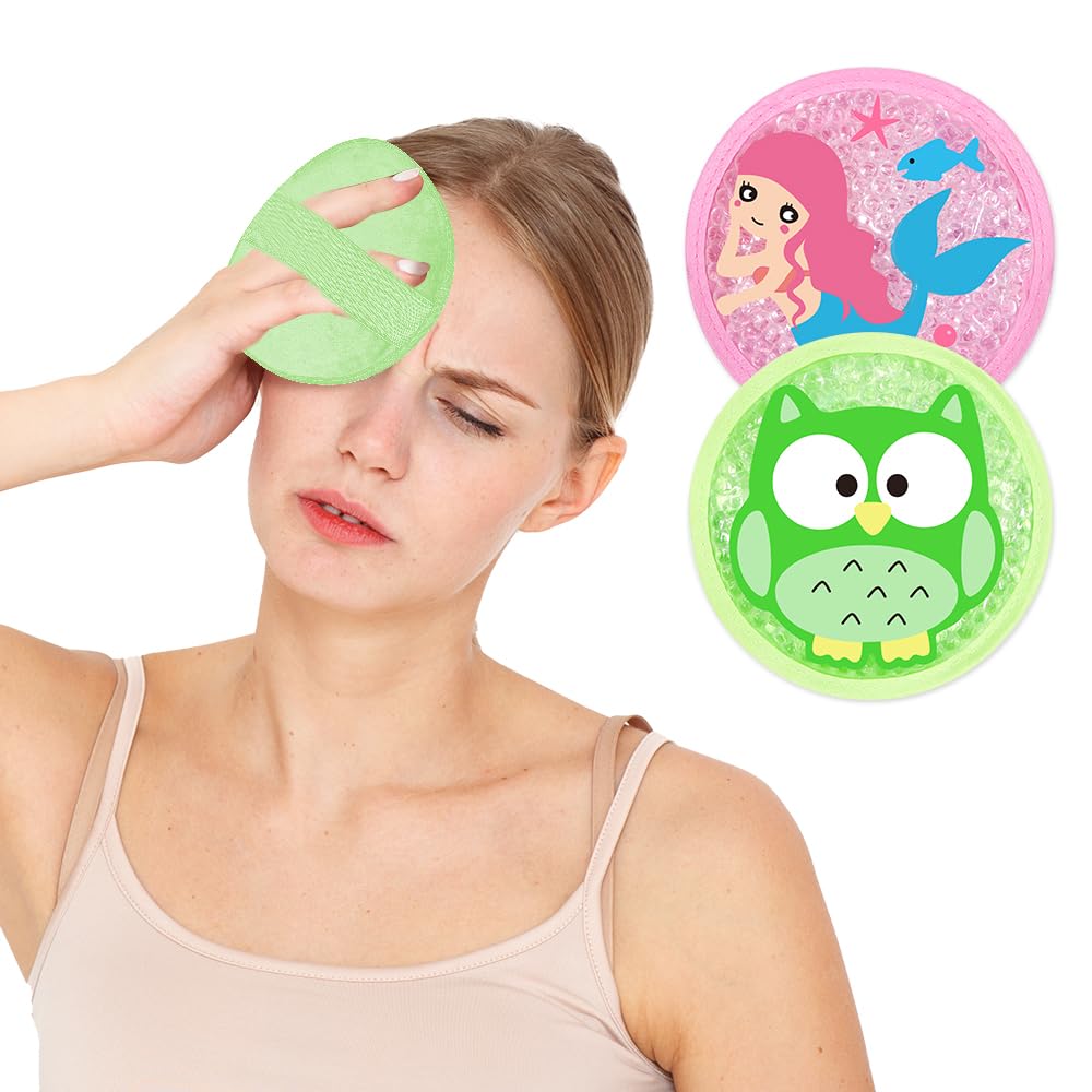 Ice Packs for Injuries Reusable 2 Packs Cold or Warm Compress Cold Packs for Injuries with Strap for Neck Head Fever Wisdom Teeth Recovery First Aid