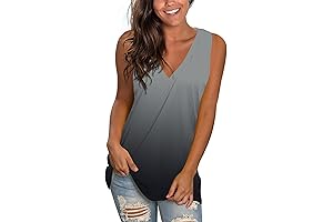 On-Trend Ombre Side Split V Neck Tank Top
