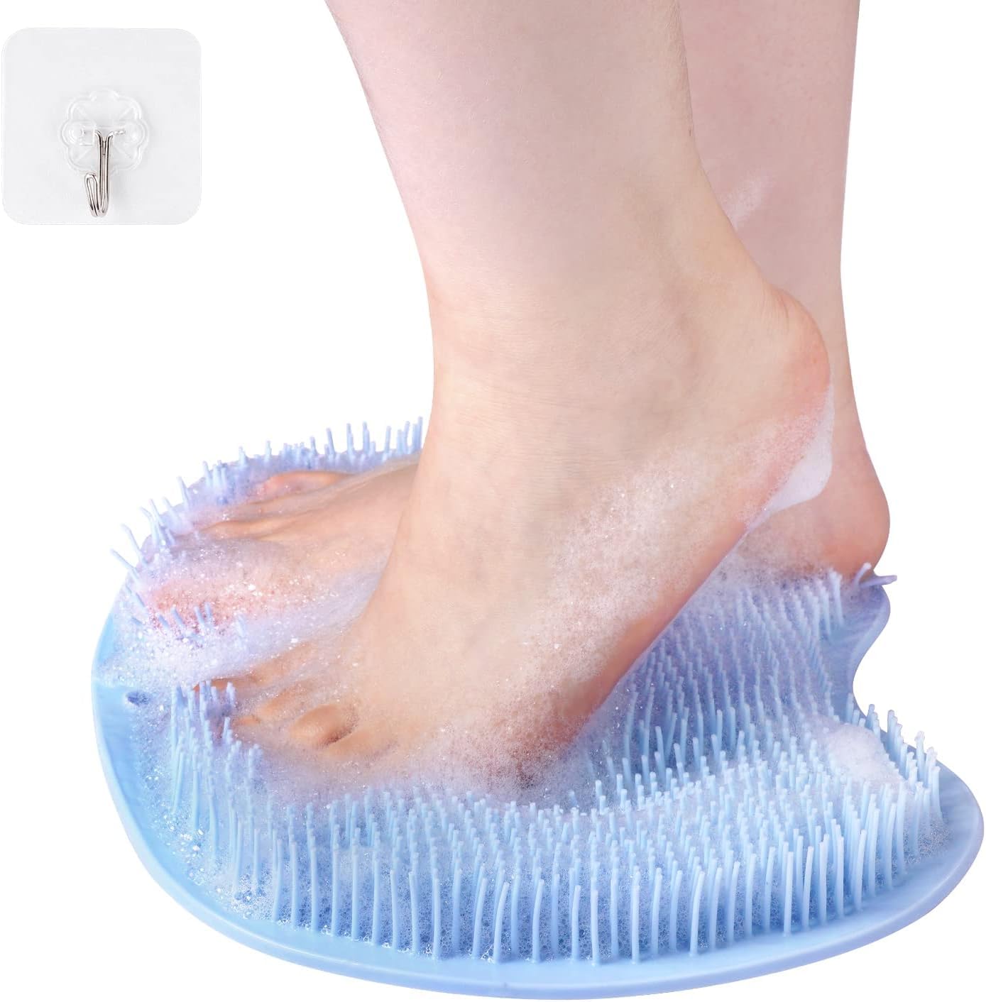 Vaayu-E-Store Shower Foot Scrubber & Back Washer Pad for Bath – Wall Mounted Silicone Body Cleaning Mat with Suction Cups – Anti-Slip Foot Cleaner for Men, Women & Elderly-picture-53