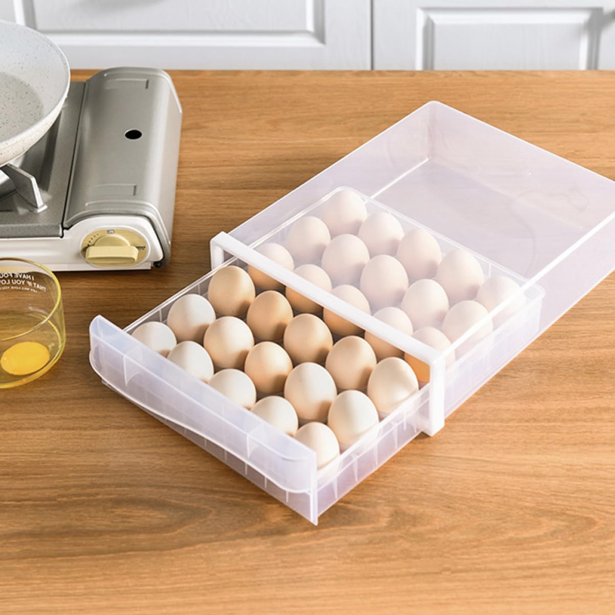 Artibetter 1pc Plastic Egg Holder Container for Refrigerator Style Kitchen Storage Box Transparent Double Design for Organizing Eggs and Dumplings Safe Material