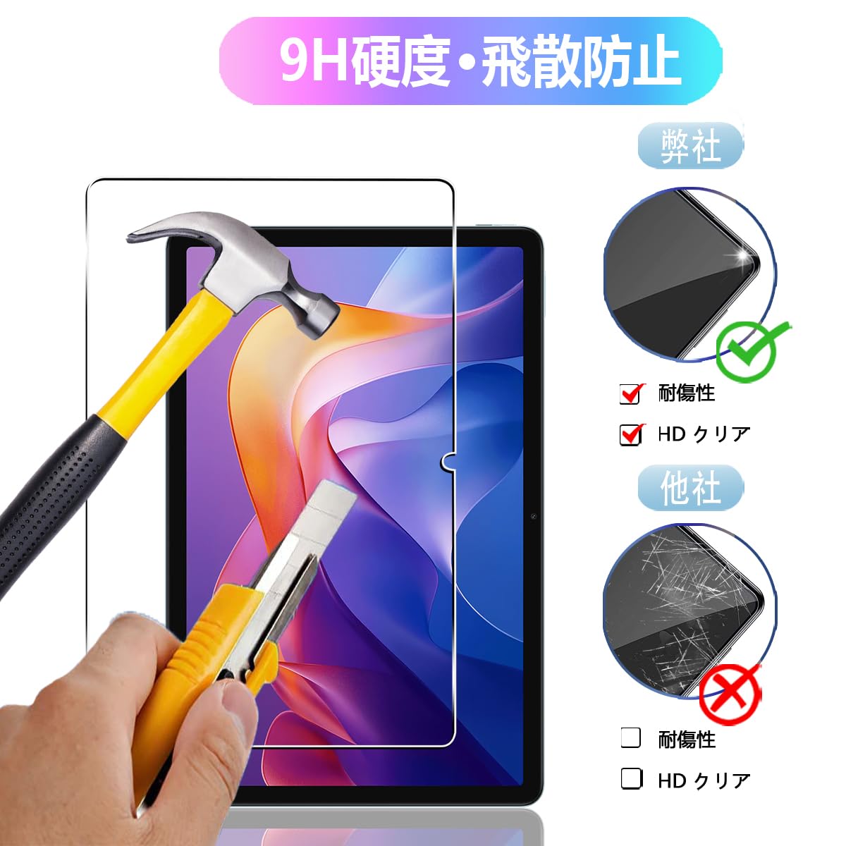 Amazon | 【2枚セット】 対応 XiaoMi Redmi Pad 2 ガラスフィルム
