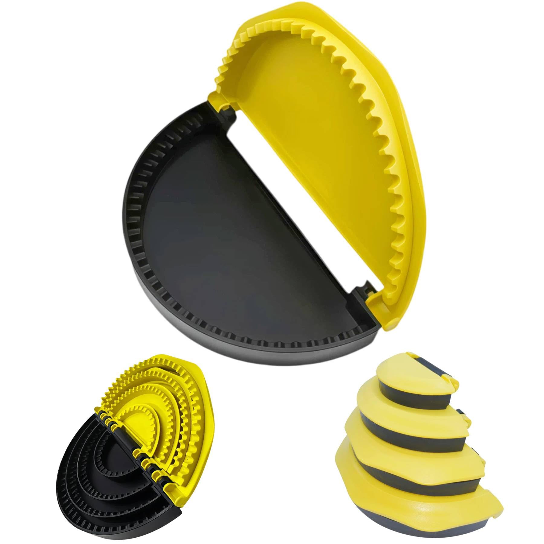 4-in-1 Tortilla Sealer, Adjustable Food Crimper for 4-10" Flour Tortillas - Make Tacos, Quesadillas, Burritos, Sandwiches & More - Dishwasher Safe & Easy to Use, Yellow and Black-image-25
