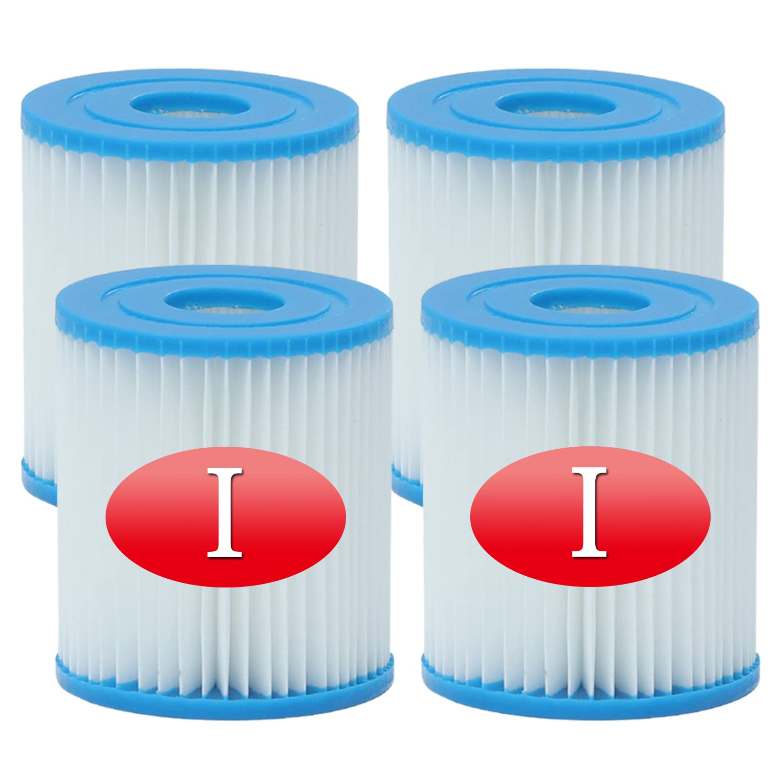 Cartucho de filtro tamaño I para Bestway 58093, cartuchos de filtro de repuesto tamaño I para Bestway, tipo I, filtro de piscina para piscinas (4 unidades)