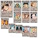 juice-ma One Piece Wanted Luffy Classic Cartoon Poster Kraft Paper Poster Retro Nostalgic Paint Set di 12