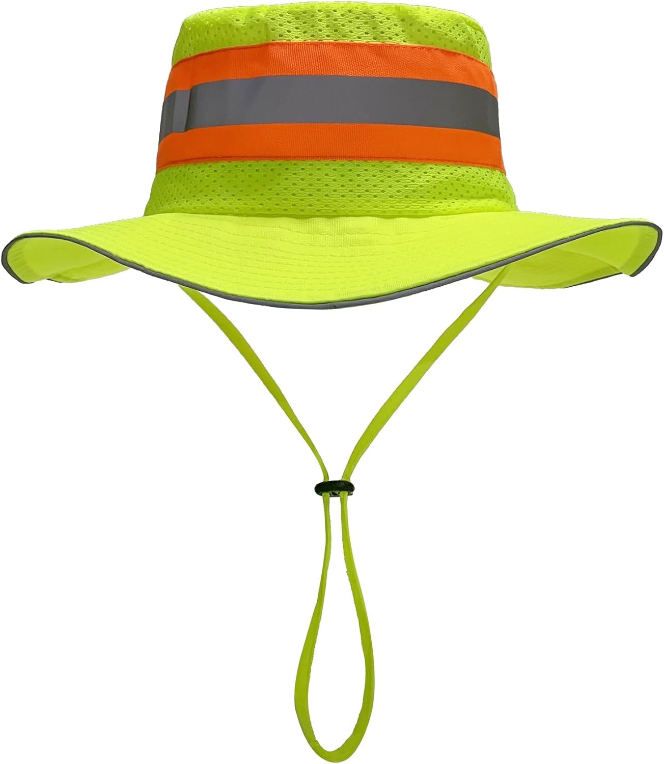 Unisex High Visibility Reflective Bucket Hat Mesh Wide Brim Work Safety Boonie Hat Sun Protection Packable Sun Cap Bucket Cap - Image 2