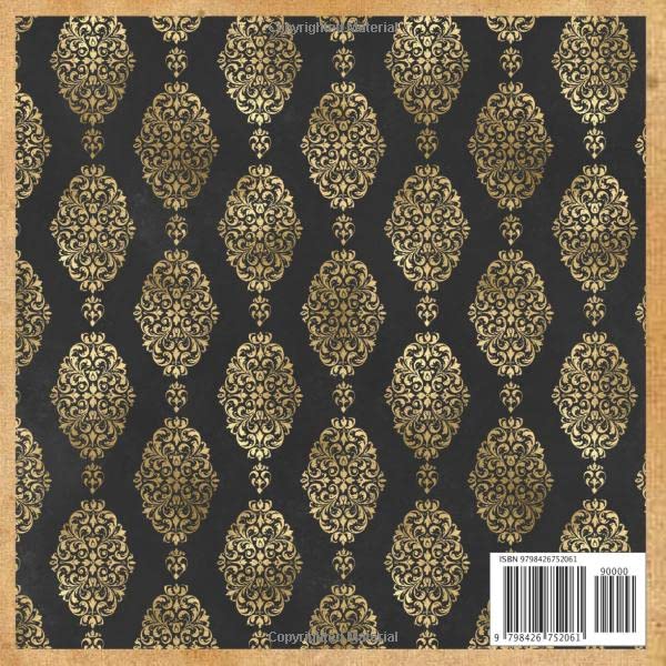 scrapbook paper damask black gold pattern queen for scrapbooking supplies & DIY material craft junk journal ephemera pack kit 28 patterned crafting ... decorative dark design for handmad art image 3