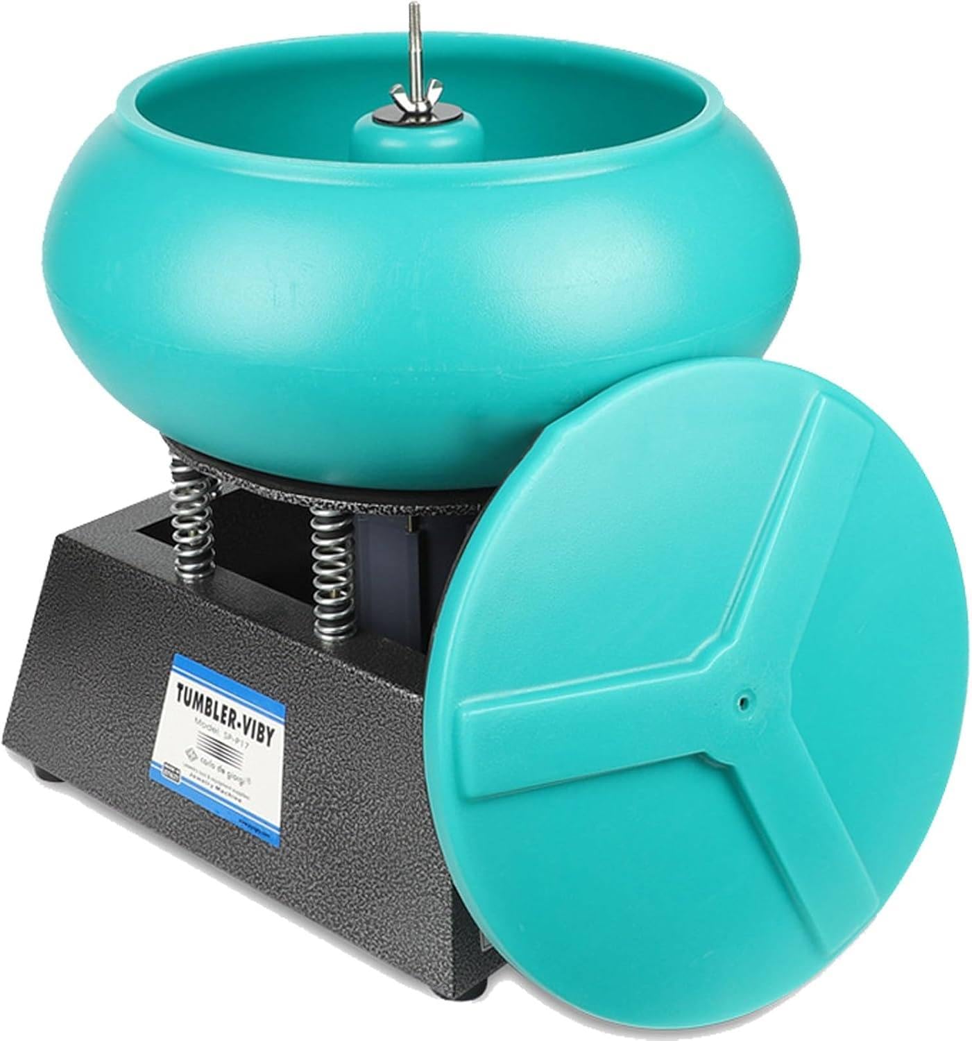 ksxnkhk Vibratory Tumbler Polisher, Vibrating Polishing Drum, Professional Rock Kit, Vibration Machine, for Grinding and Workpiece Surface, Jewelry Accessories