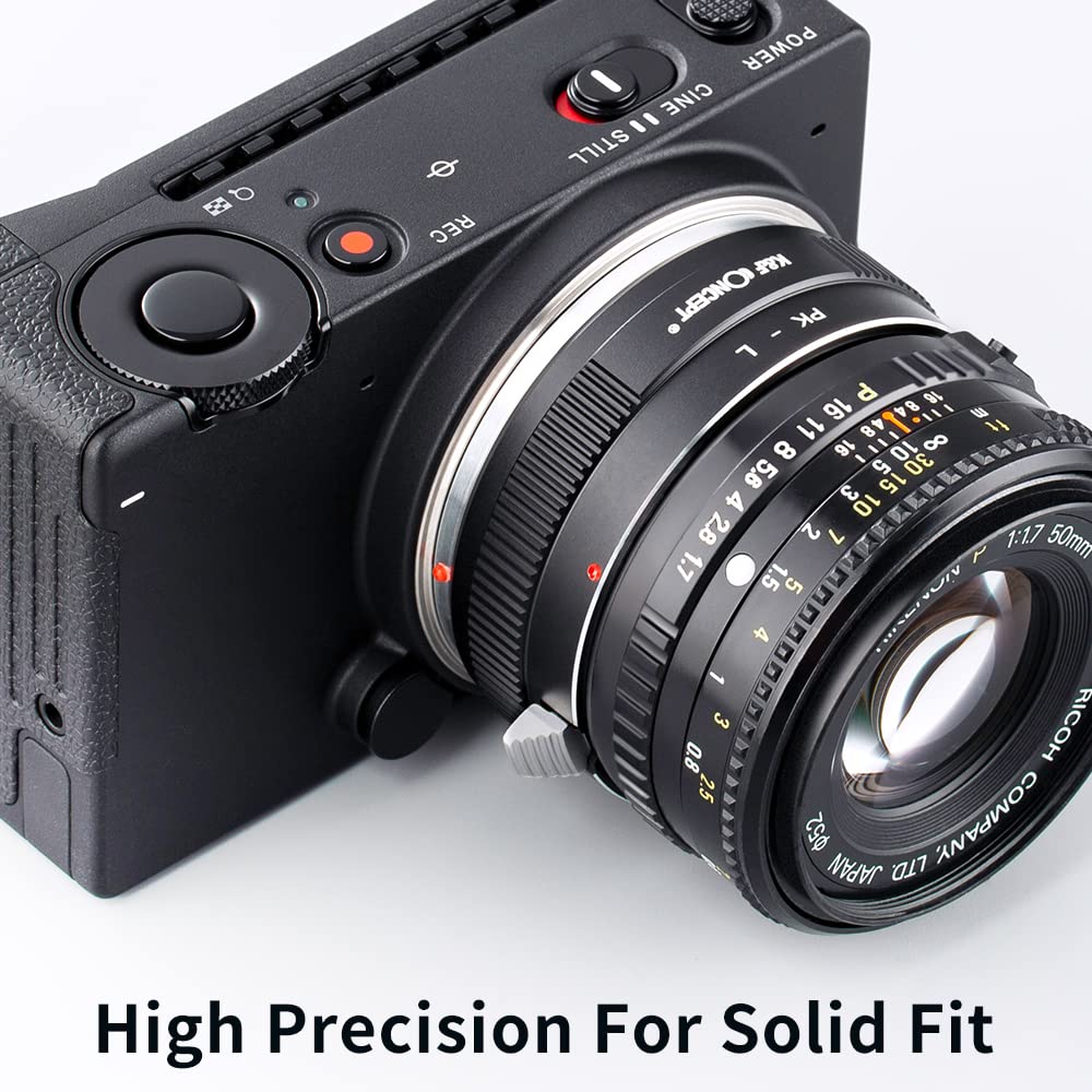 K&F CONCEPT Objektivhalterungsadapter PK-L Manueller Fokus, kompatibel mit Pentax K(PK)-Objektiven auf L-Mount-Kameragehäuse.