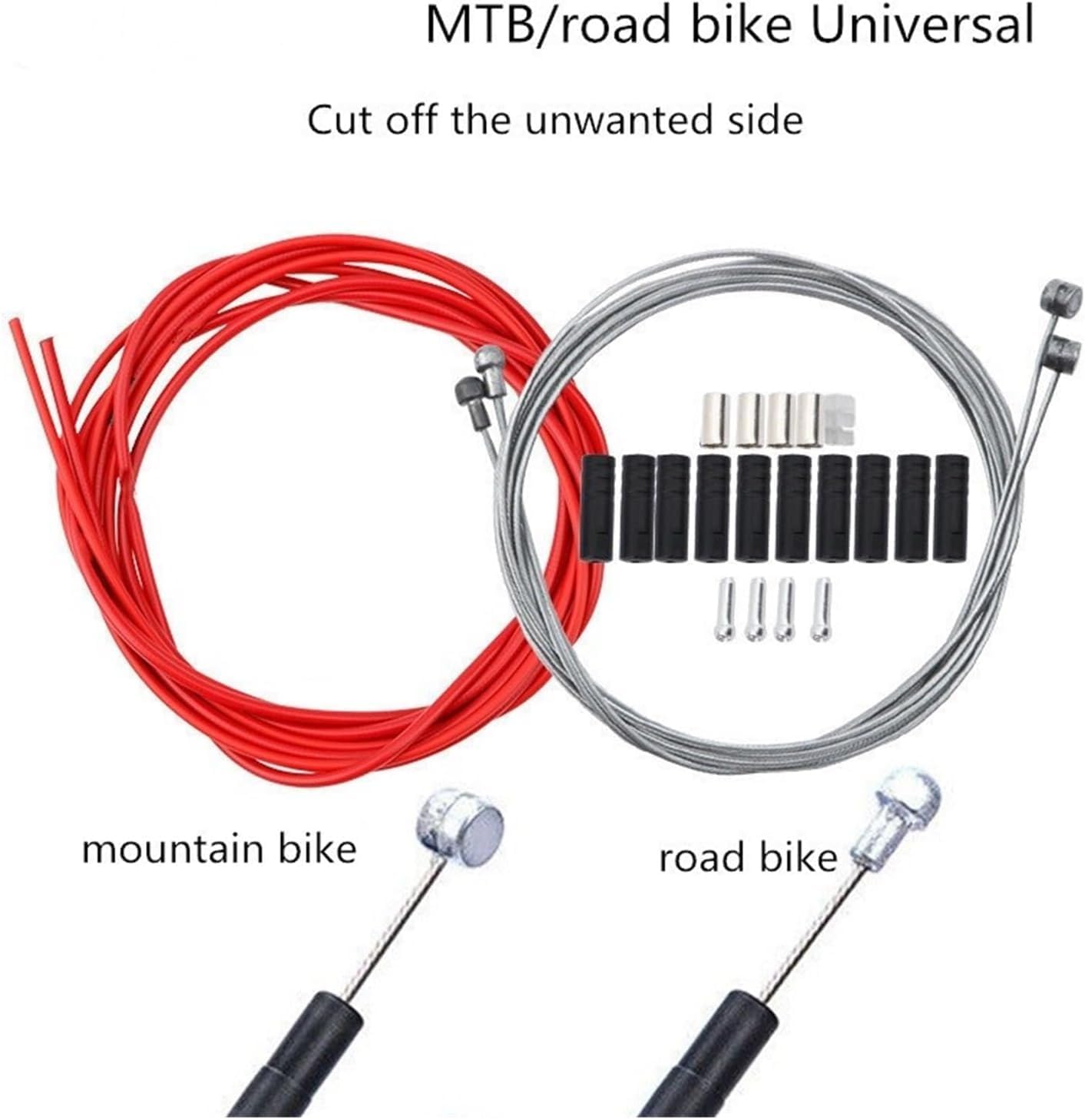 Bike Brake Wire,1 PCS Bicycle Brake Shift Cable MTB Road Bike Derailleur Line 2.5+2m Brake Housing/Shift Housing(Orange)(Blue)/17041(Red)