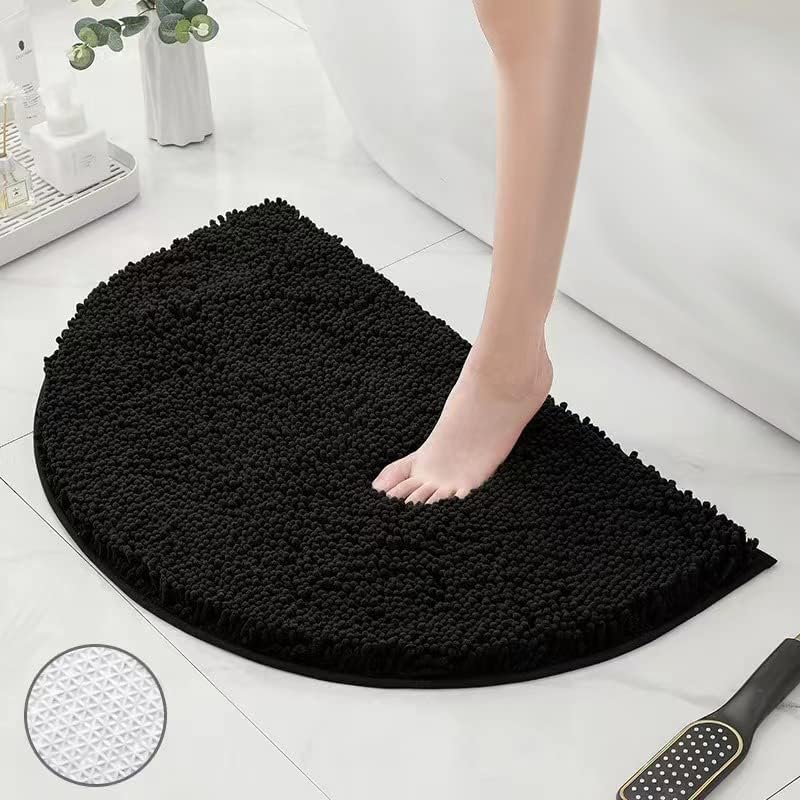Qusmeiyici Bathroom Rugs Half Circle Bath Mat&Retro Rug Half Round Bath Rug for