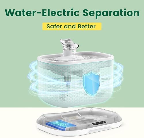 Miniatura 2 de Fuente de agua para gatos separación de agua-eléctrica Fuentes de agua inalámbricas con detección de radar para gatos en interiores, bomba