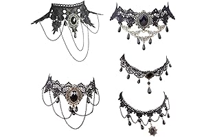 Elegant Steampunk Necklace for Women and Girls - Black Lace Jewelry Party Accessory