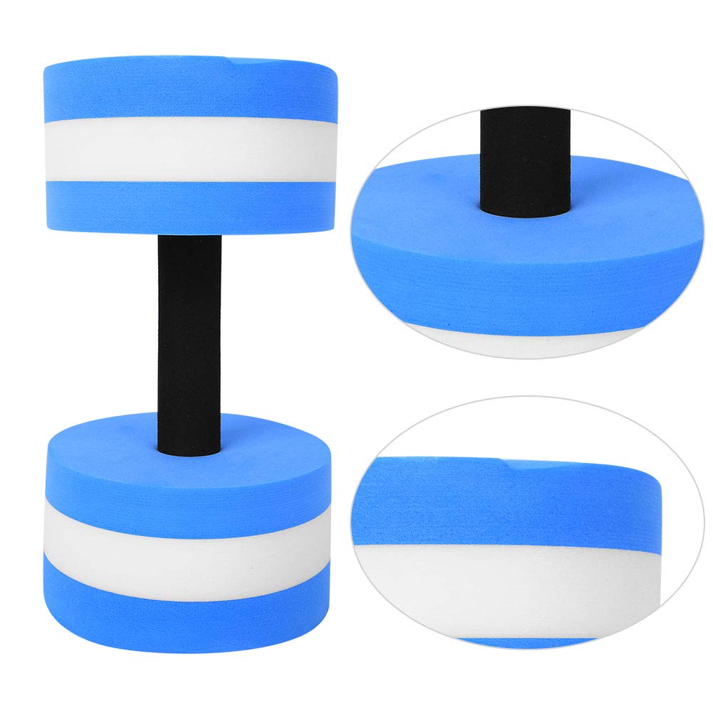 Floating Dumbbell Water Weights Fitness Foam Dumbbell EVA Material for Water Exercise Indoor Sport 3 Colors Optional (Blue and white)
